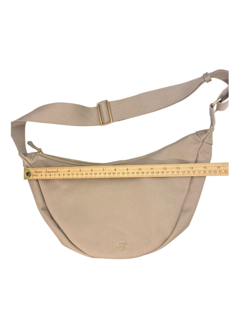 July Everyday Crescent tan taupe beige neutral hobo sling crossbody handbag - Picture 5 of 7